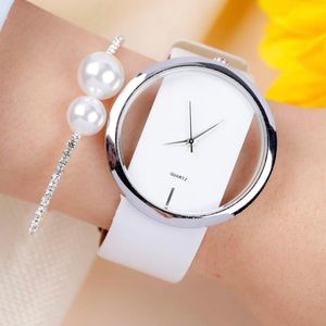 1pc Simple Round Pointer Quartz Watch 
1pc Faux Pearl Bracelet